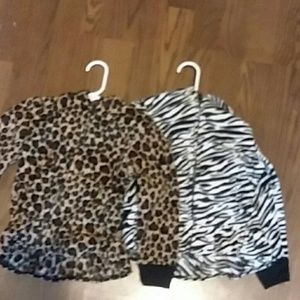 Zebra and leopard printed coats